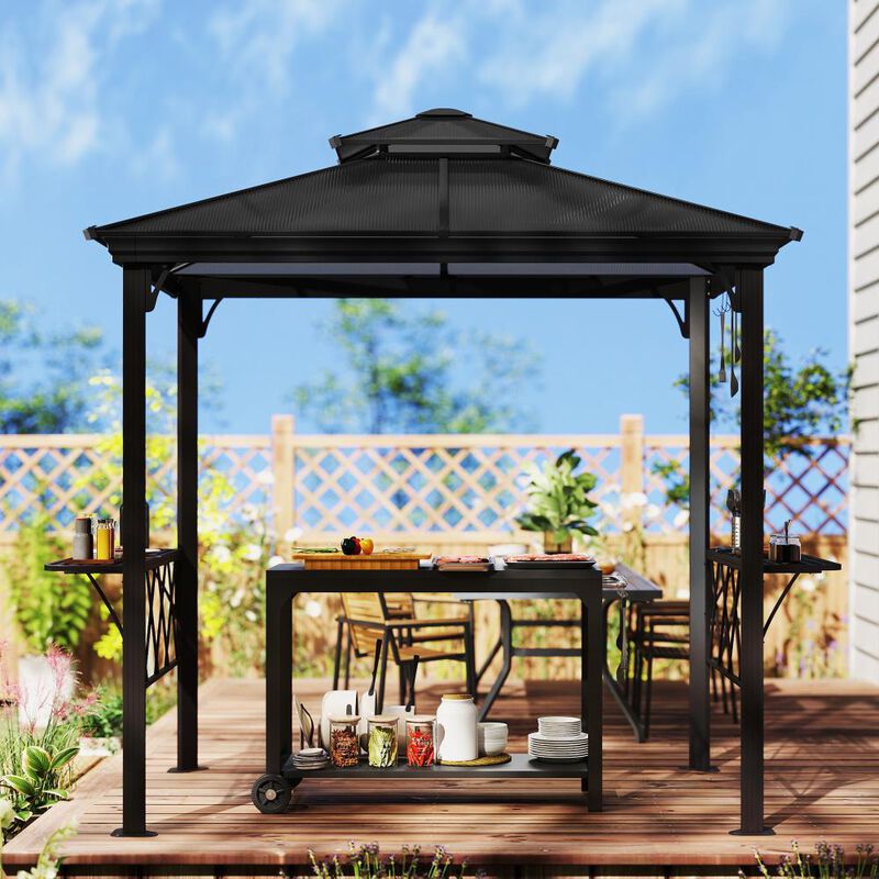 Hivvago Double Roof BBQ Pergola Canopy for Backyard image number 7