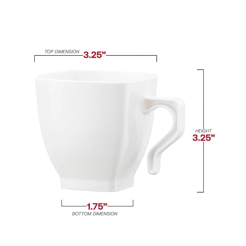 8 oz. White Square Plastic Coffee Mugs (192 Mugs) image number 3