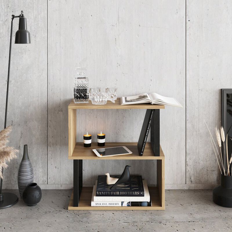 Decorotika Lima Side Table-Black&Oud Oak