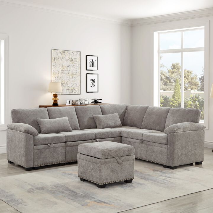 Jibvar L-Shaped Sectional Sofa Bed