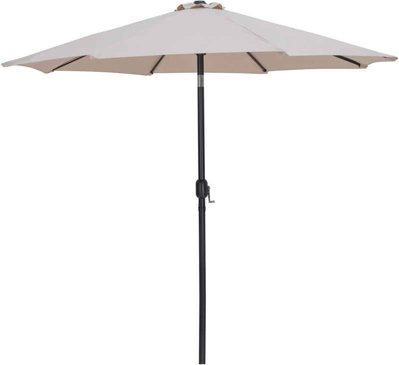 Meridian Furniture Fiji Beige Fabric / Teak Aluminum Patio Umbrella with Base Sets image number 2