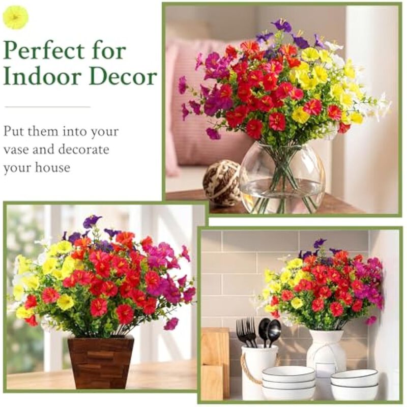 42 Bundle Artificial Morning Glory Flowers UV Resistant Outdoor Window Box Decor image number 3
