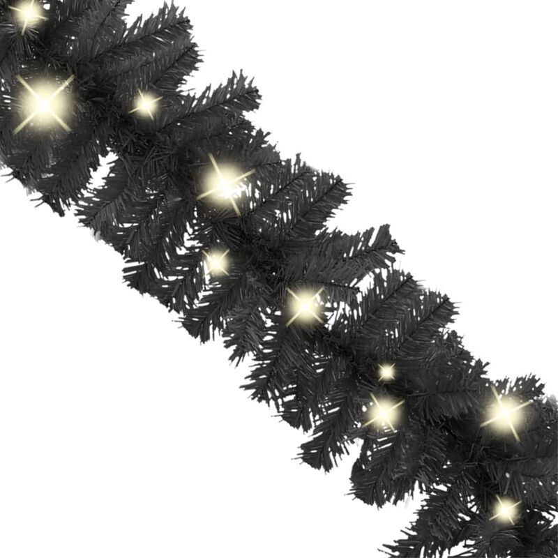 vidaXL Christmas Garland with LED Lights 787.4" Black image number 2