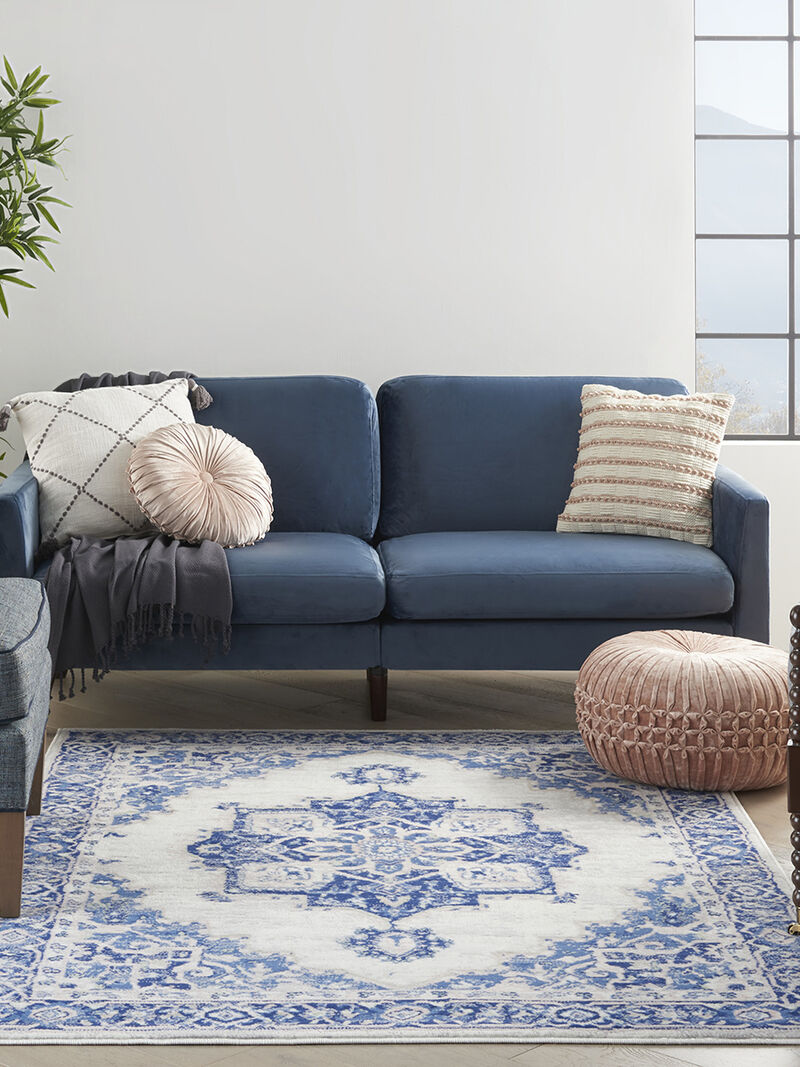 Whimsicle WHS03 Ivory/Blue 6' x 9' Rug