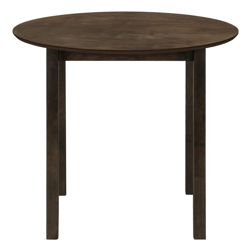 Monarch Specialties I 1300 - Dining Table, 36" Round, Small, Kitchen, Dining Room, Brown Veneer, Wood Legs, Transitional