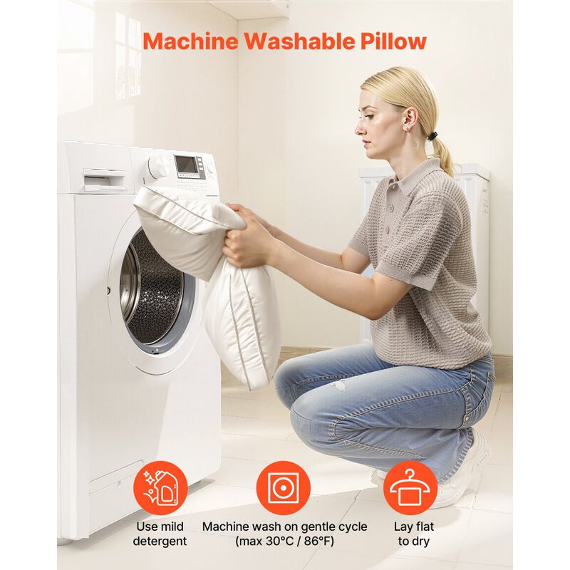 Soft Fluffy Bed Pillows Set of 2 Down Alternative Support for Back Side and Stomach Sleepers image number 3