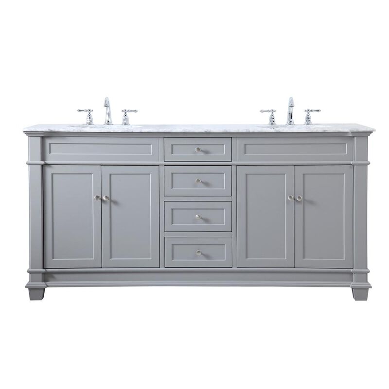 Elegant Kitchen and Bath 72 inch Double Bathroom Vanity set in Grey