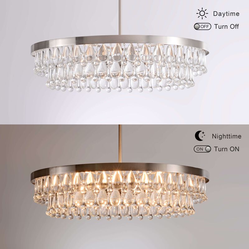 Eva Antique Nickel 24" Crystal 6-light Chandelier image number 6