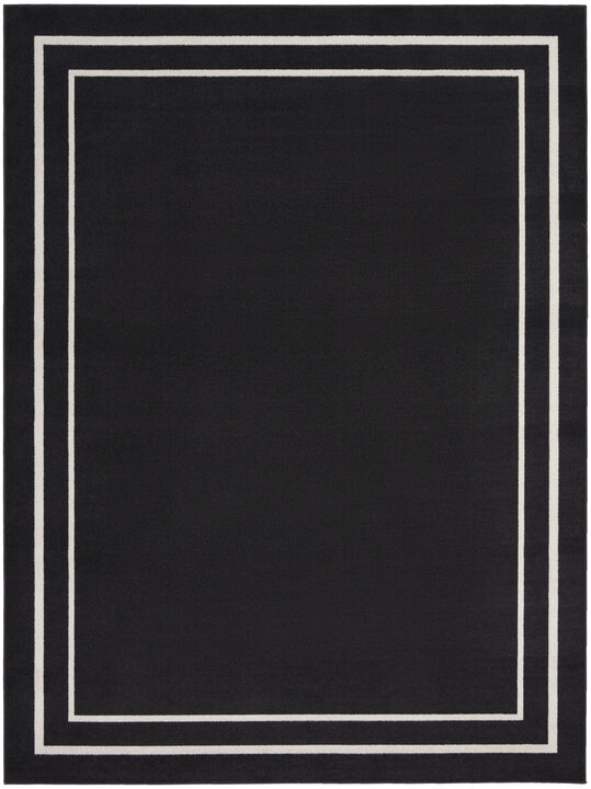 HomeRoots 10' X 14' Black And Ivory Indoor Outdoor Area Rug