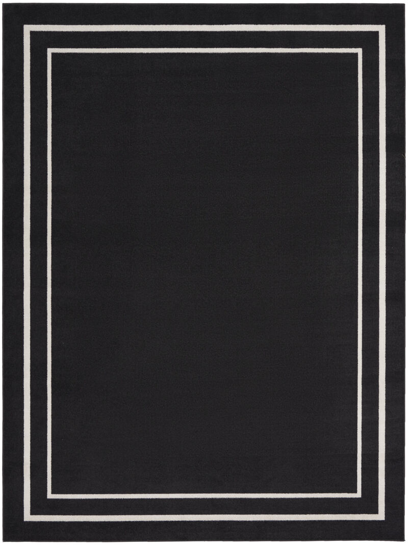 HomeRoots 10' X 14' Black And Ivory Indoor Outdoor Area Rug image number 0
