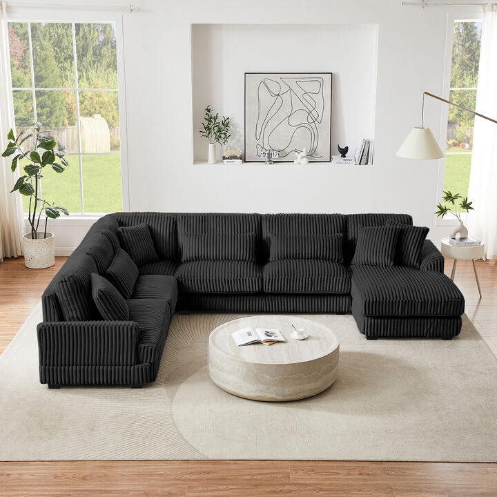 Merax Oversized Sectional Sofa U-shaped Sofa