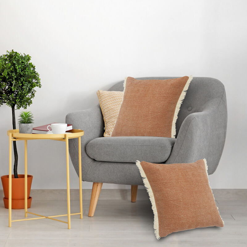 Cotton Abstract Zippered Throw Pillow &ndash; Stylish Decorative Cushion for Living Room, Bed, or Chair