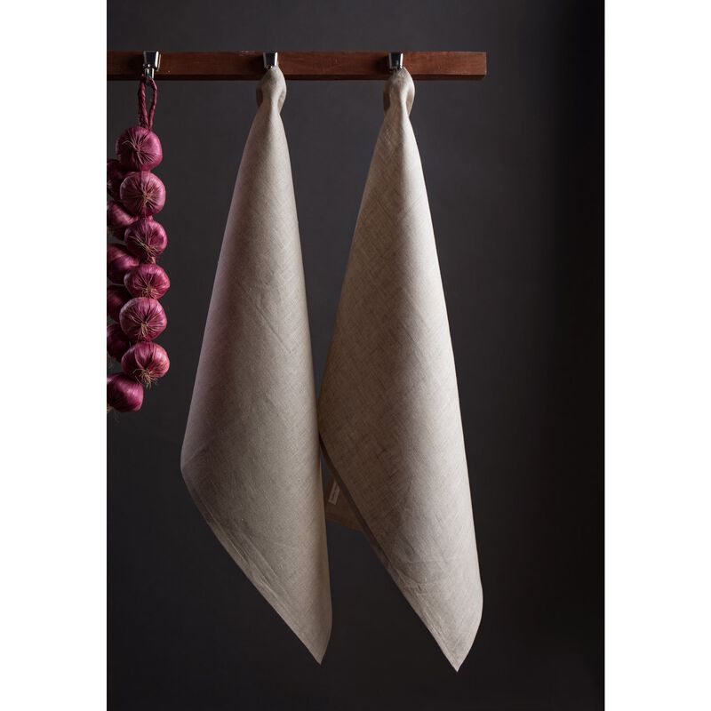 Solino Home Kitchen Linen 100% Linen Kitchen Towels &ndash; Set of 2, 17 x 26 in, Machine Washable, Holiday and Everyday Dining