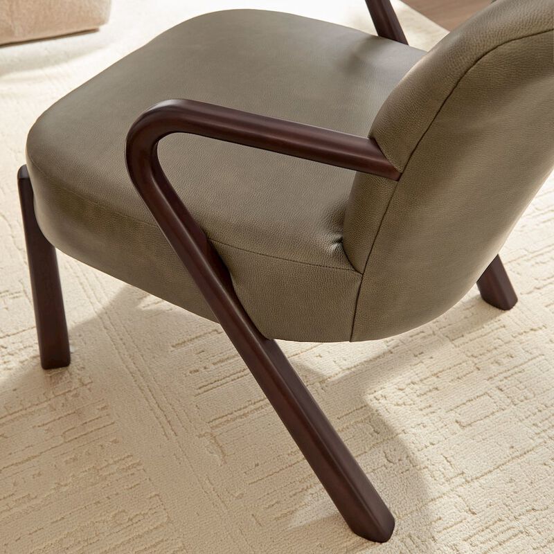 Arden Faux Leather Upholstered Accent Armchair image number 8