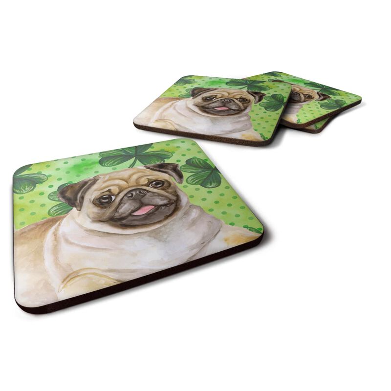 Caroline's Treasures Fawn Pug St Patrick's Decorative coasters, Multicolor