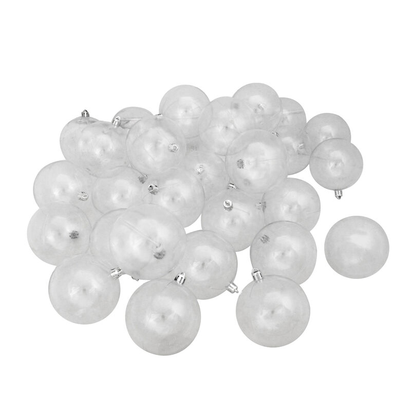 32ct Clear Shatterproof Shiny Christmas Ball Ornaments 3.25" (80mm)