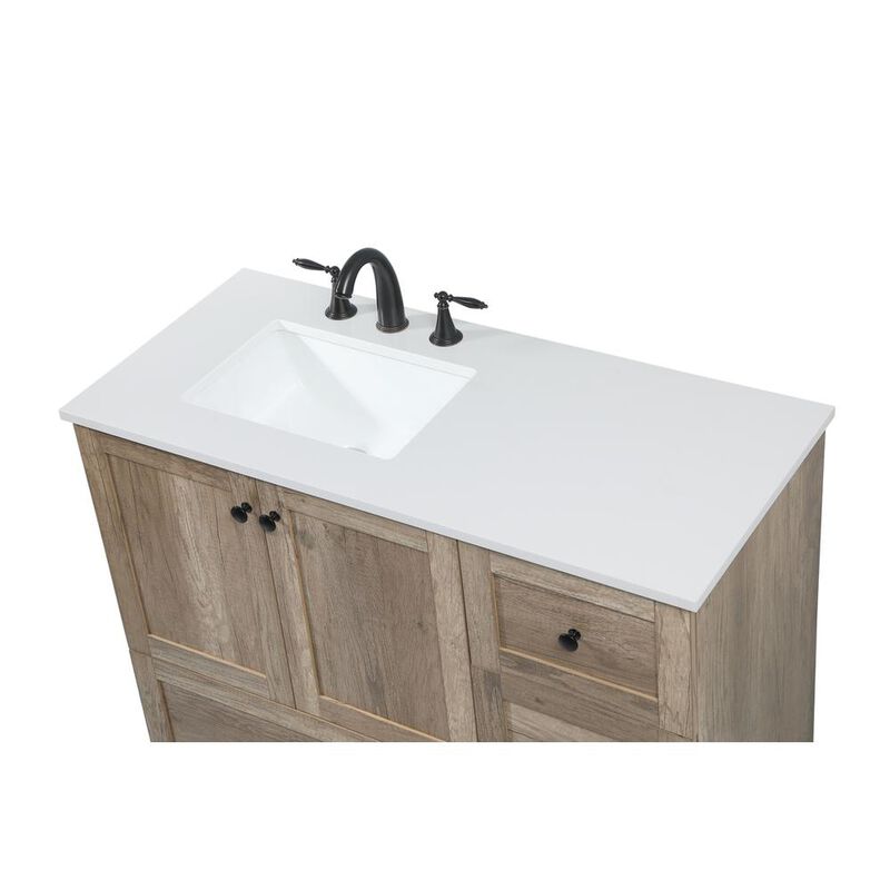 Elegant Kitchen and Bath 42 inch Single bathroom vanity in natural oak