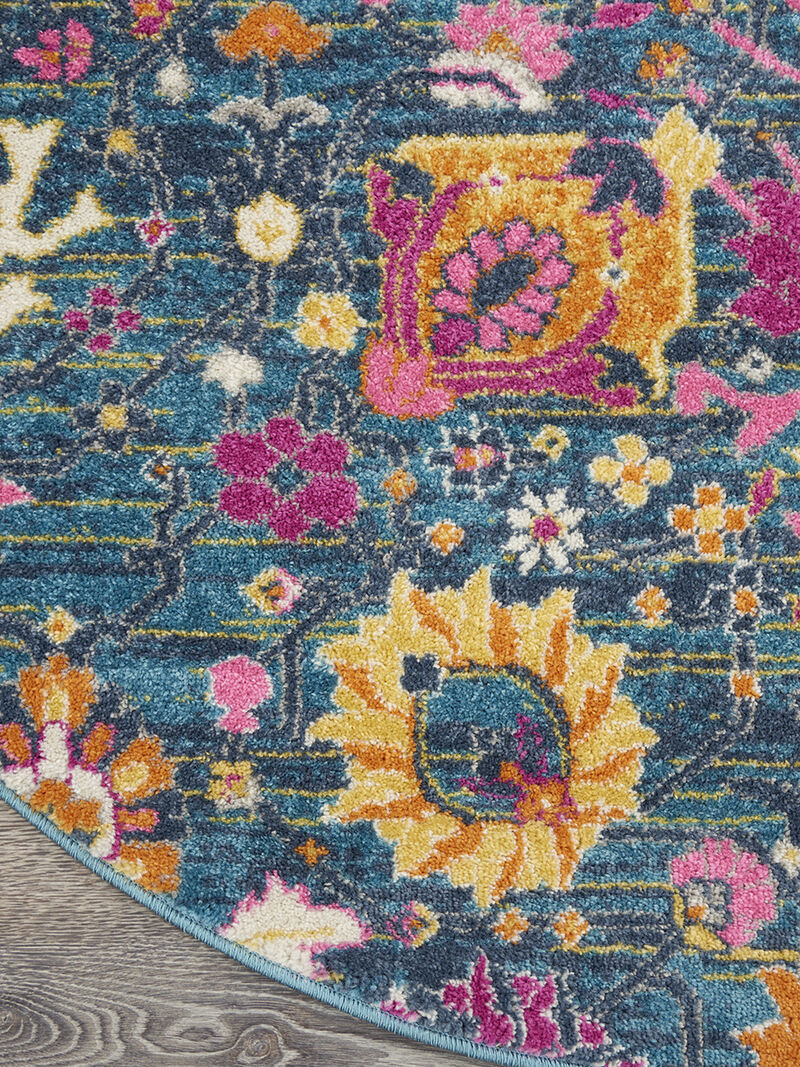 Passion PSN01 Denim 4' x Round Rug