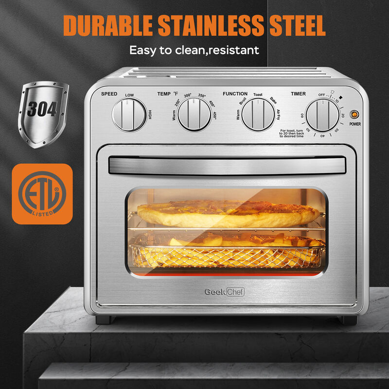 16 QT Air Fryer Toaster Oven Combo, 4 Slice Toaster Convection Oven Warm, Broil, Toast, Bake, Oil-Free image number 3