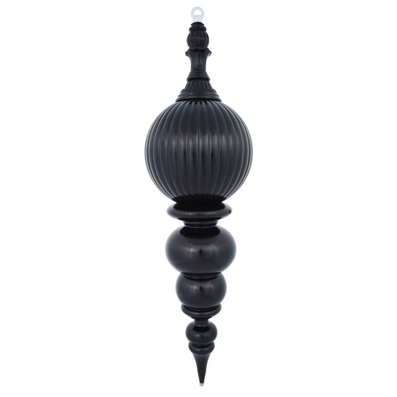 Vickerman 28" Shiny Finial Christmas Ornament, Shatterproof Plastic, Holiday Christmas Tree Decoration, Black image number 0