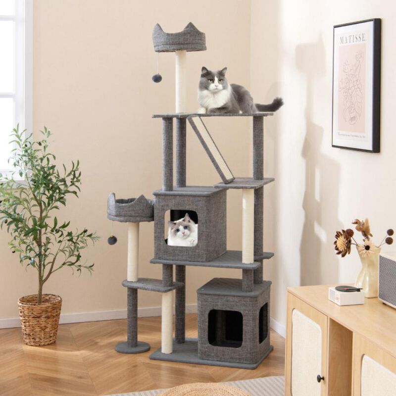 Hivvago 71 Inch Tall Cat Tree Multi-Level Large Cat Tower with Scratching Posts