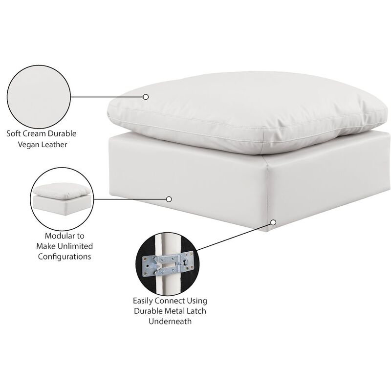 Meridian Furniture Indulge Linen Textured Fabric Ottoman