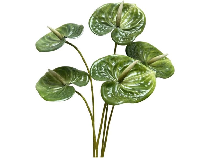5 Piece Green Artificial Lily Flower Stems Wedding Centerpiece Decor image number 0