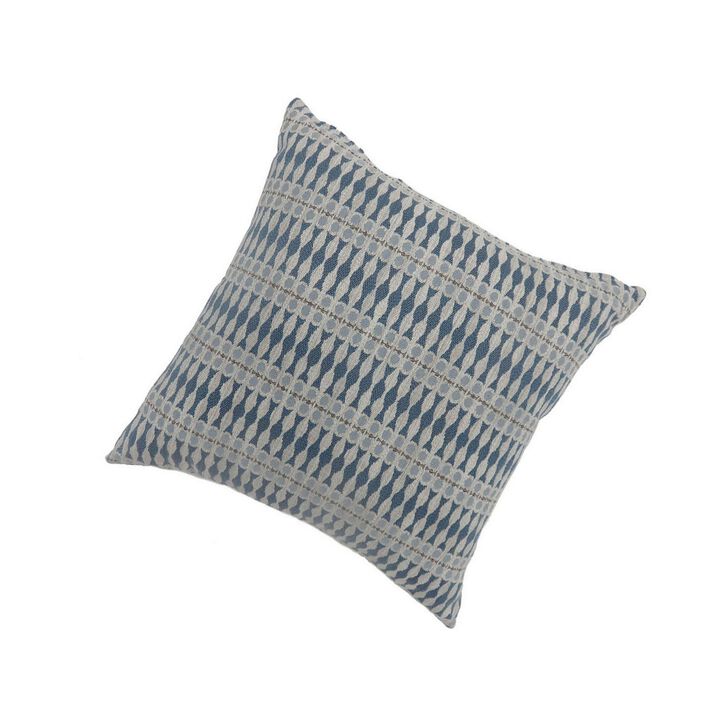 Contemporary Style Simple Traditionally Designed Set of 2 Throw Pillows, Blue-Benzara