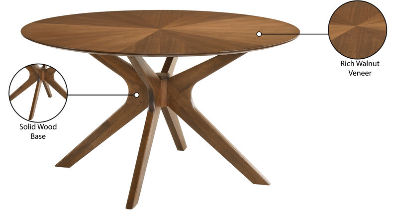Meridian Furniture Woodson Rich Walnut Veneer Dining Table image number 6