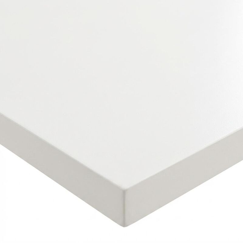 White Rectangular Dining Table, Modern X-Base, Seats 6 image number 2