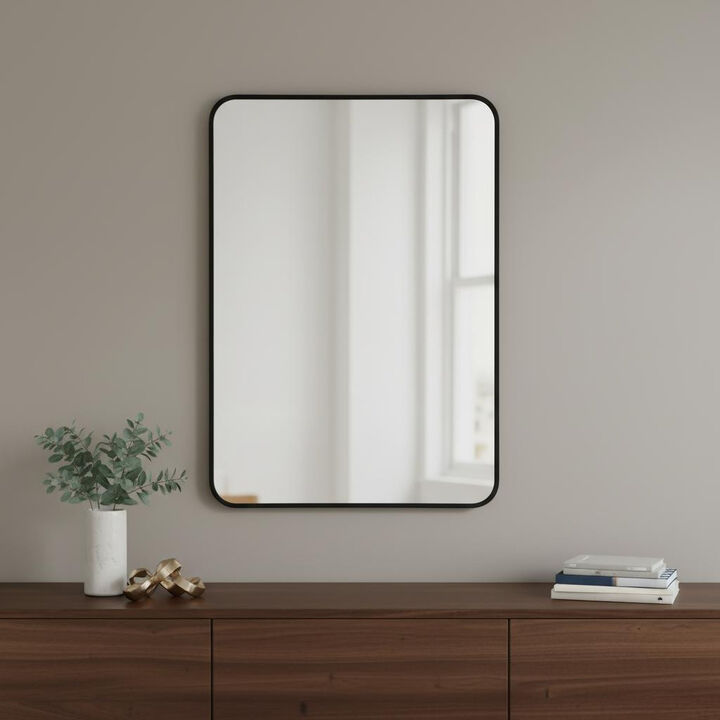 HomeRoots 36" Black Aluminum Framed Accent Mirror