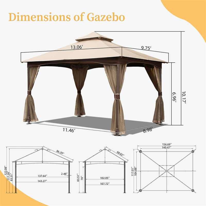 Streamdale 10'x13' Outdoor Gazebo with Mosquito Netting