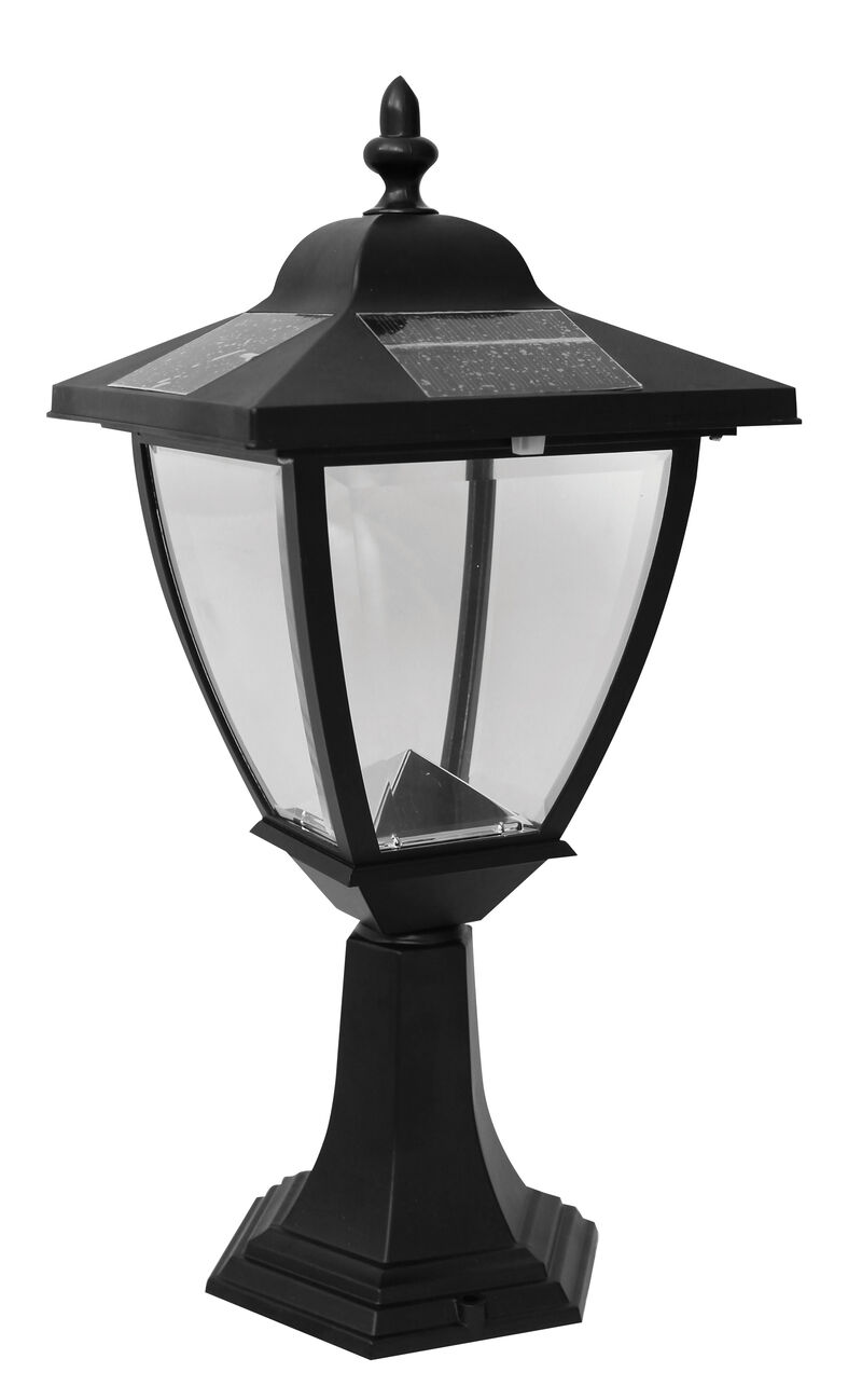 Set of 2 Black and White Elegante Solar Powered Lamp 17"