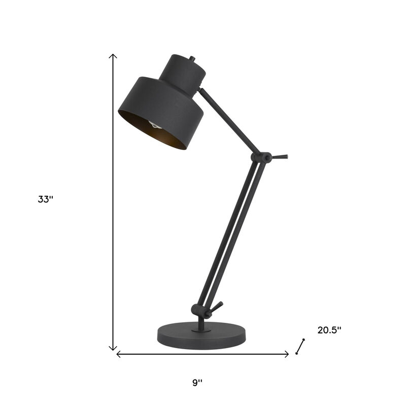 Hivvago 33" Black Metal Adjustable Desk Table Lamp
