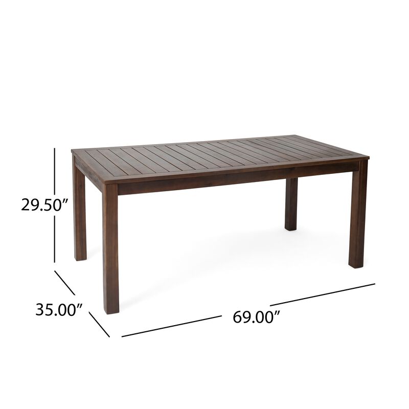 69" Outdoor Dining Table, Slatted Top Patio Table, Versatile Outdoor Buffet Table image number 2