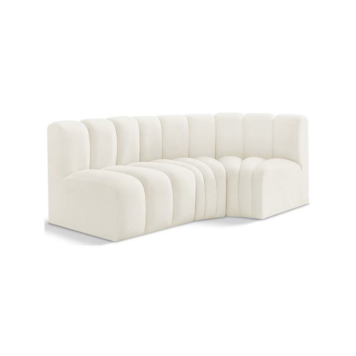 Meridian Furniture Arc Cream Velvet Modular Sofa