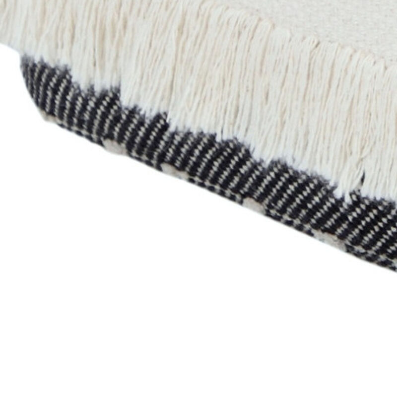 Round Cotton Ottoman for Living Room, Bedroom, or Lounge Seating