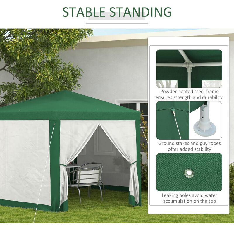 Hivvago 13' x 11' Hexagon Party Tent Canopy with Protective Mesh Walls image number 5