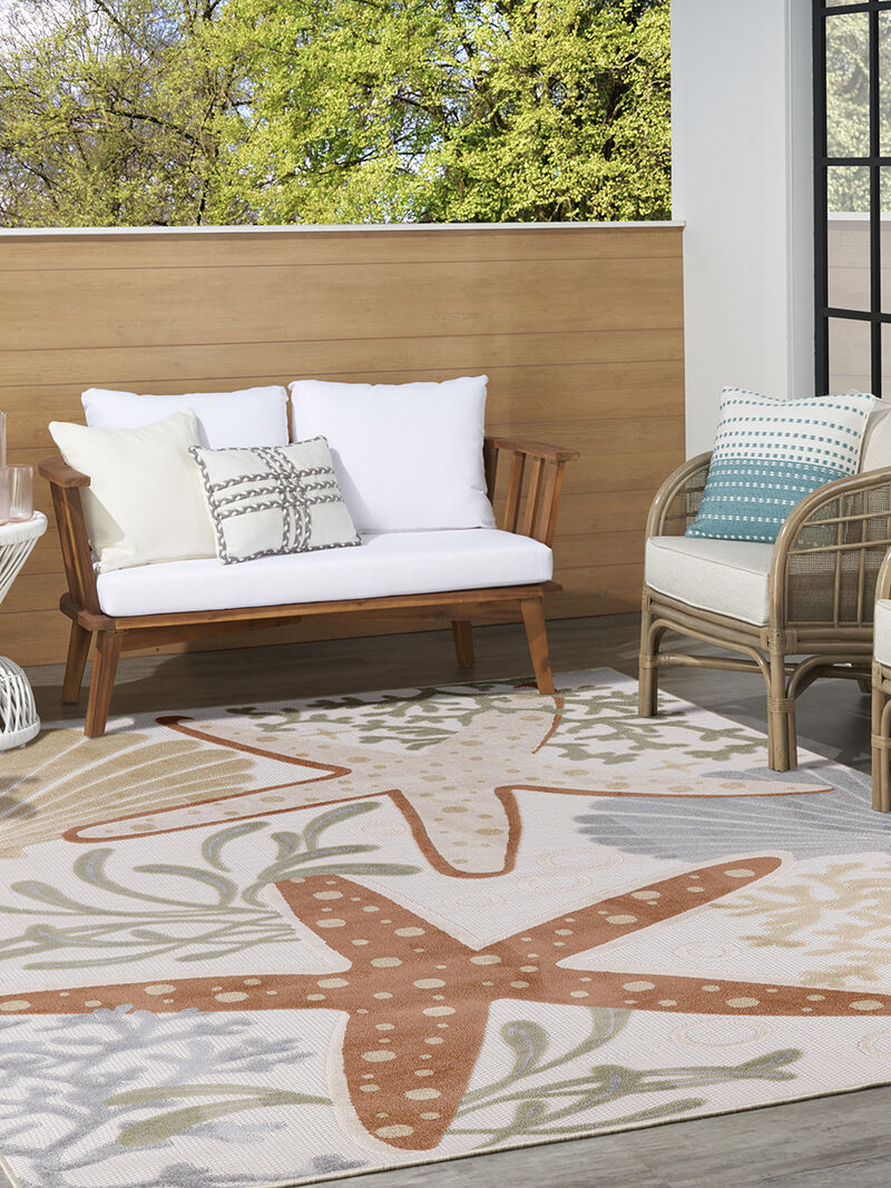 Aloha ALH24 Ivory/Multicolor 9' x 12' Rug