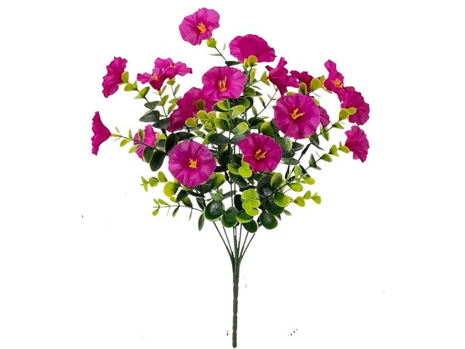 12 Bundle Artificial Morning Glory Flowers UV Resistant Outdoor Garden Porch
