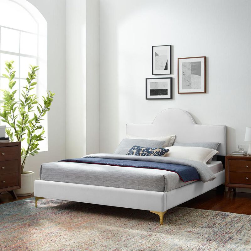 Sunny Performance Velvet King Bed - White MOD-7029-WHI image number 8