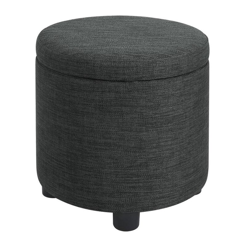 Convience Concept, Inc. Designs 4 Comfort Round Accent Storage Ottoman with Reversible Tray Lid