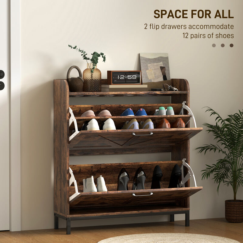 Shoe Cabinet with Doors and Shelves for Entryway or Bedroom Storage image number 2