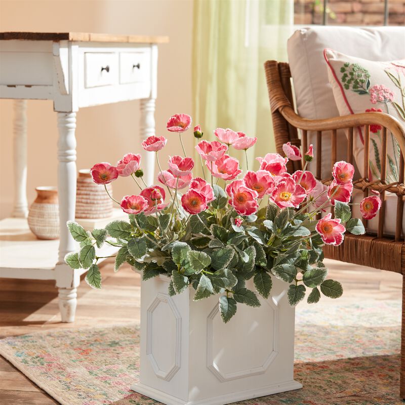 Set of 6 Poppy Floral Sprays for Vases, Centerpieces, or Seasonal Arrangements