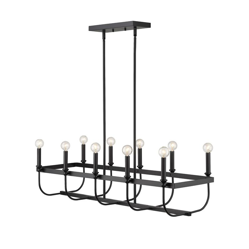 Hivvago Beckett 10-Light Matte Black Island Pendant