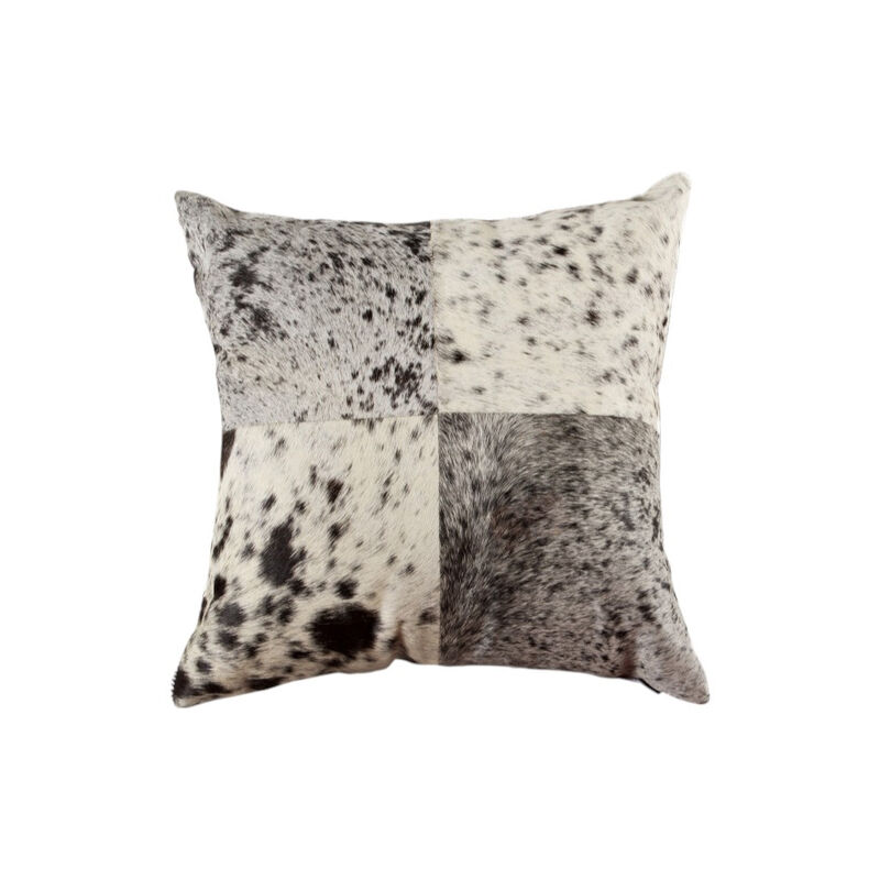 HomeRoots Set of Two 18" Black and White Cowhide Throw Pillows image number 2