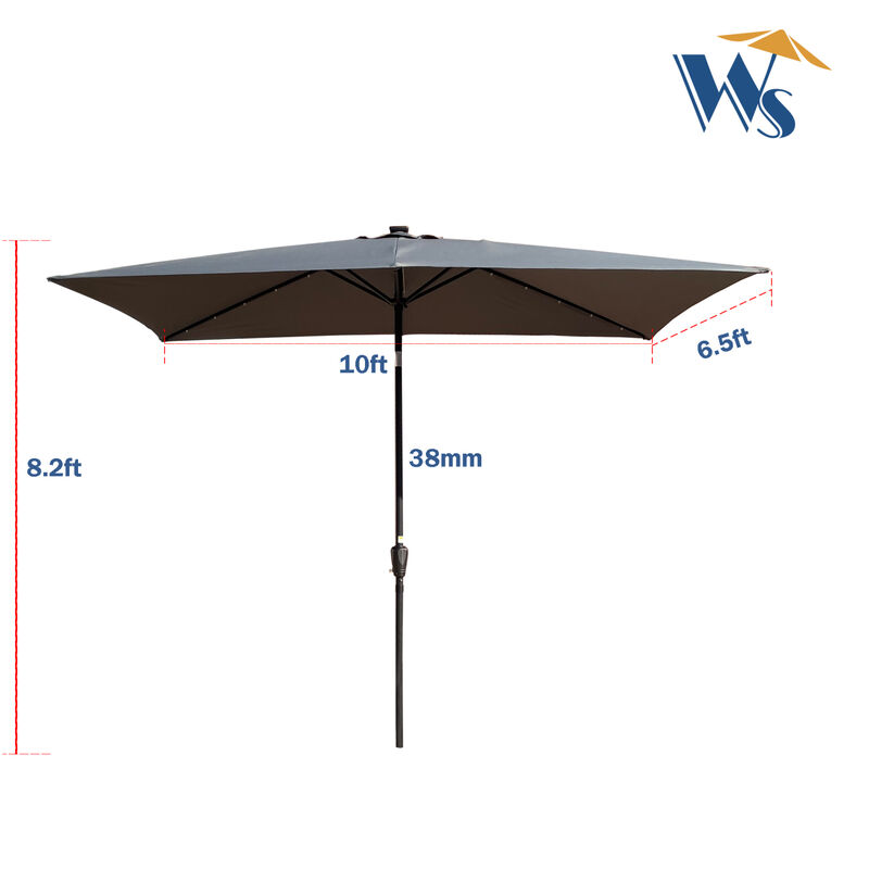 Streamdale 10' x 6.5' Solar LED Patio Umbrella