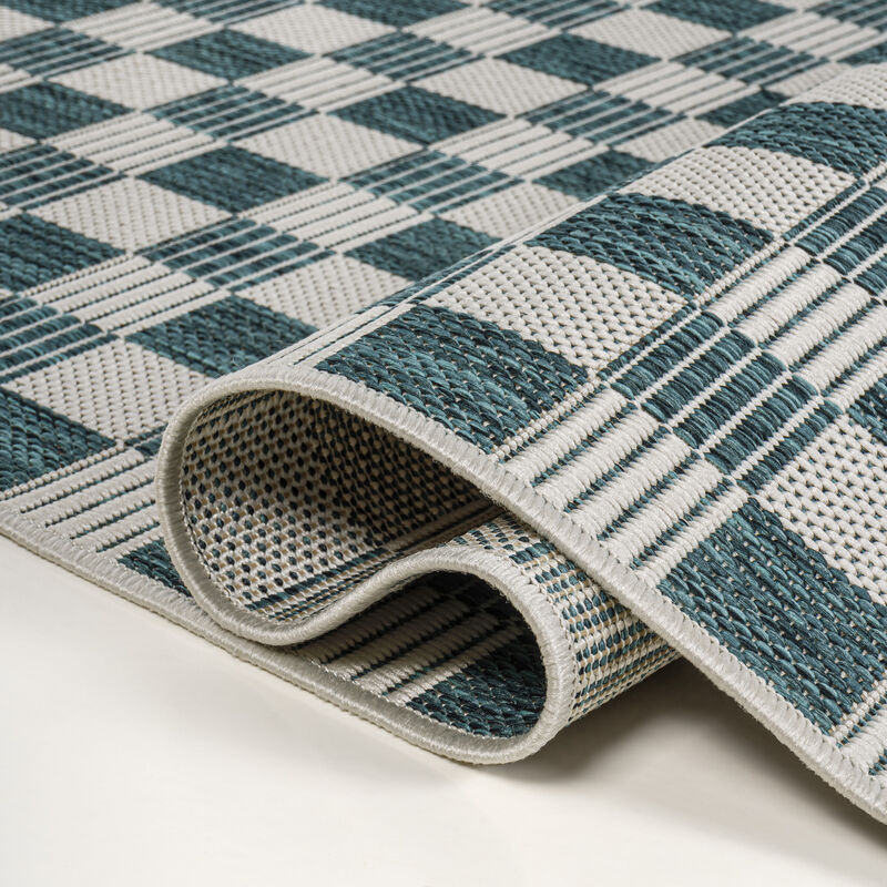 Aimee Traditional Cottage Checkerboard Indoor/Outdoor Area Rug