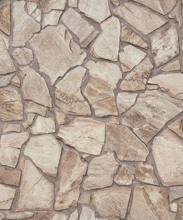 The Bricks And More Claystone Cottage Motif Beige Wallpaper BB51142