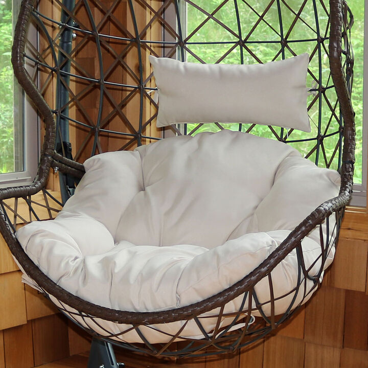 Sunnydaze Danielle Egg Chair Replacement Seat and Headrest Cushions